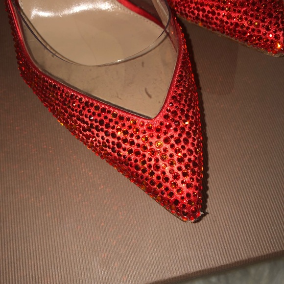 GIANVITO ROSSI Embellished satin & PVC Sling-backs - Picture 4 of 6